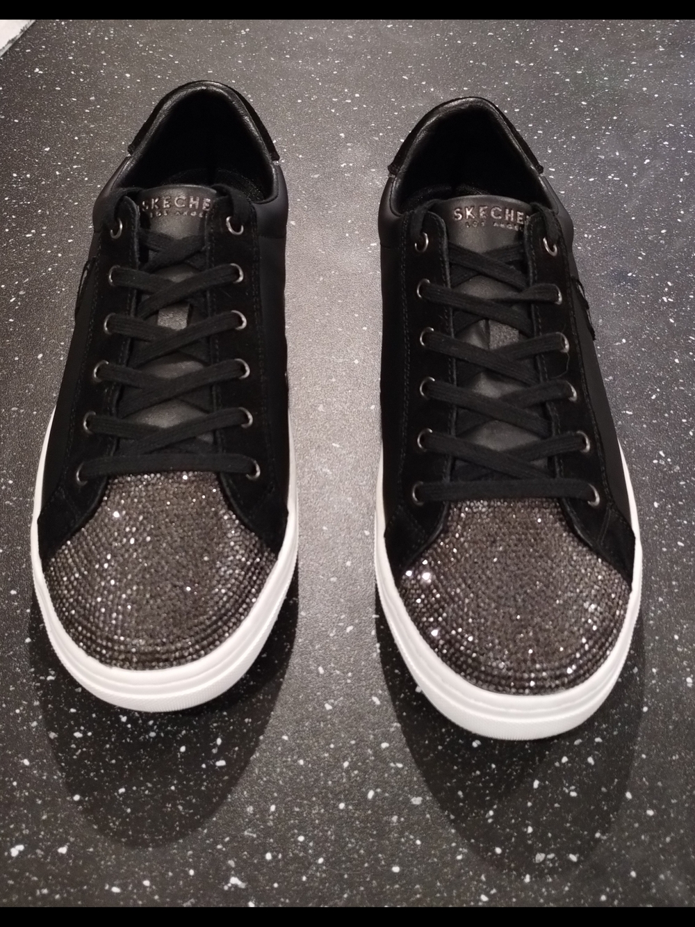 Skechers Black Sparkle Low-Top Sneakers